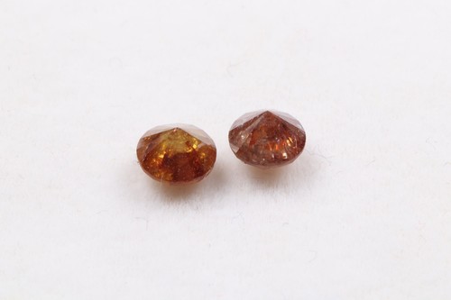 2 Pcs 5.38mm Natural Red Round Brilliant Cut Loose Diamonds 1.66Tcw VD01 - Picture 4 of 7