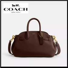 COACH CU066 Empire Carryall Bag 26 Refined Pebble Leather Maple Brown Outlet SMM