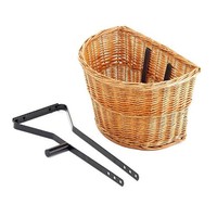 D Shaped 16 Wicker Basket Plus Support And Leather Straps D Shaped 16 Wicker Basket Plus Support And Leather Straps