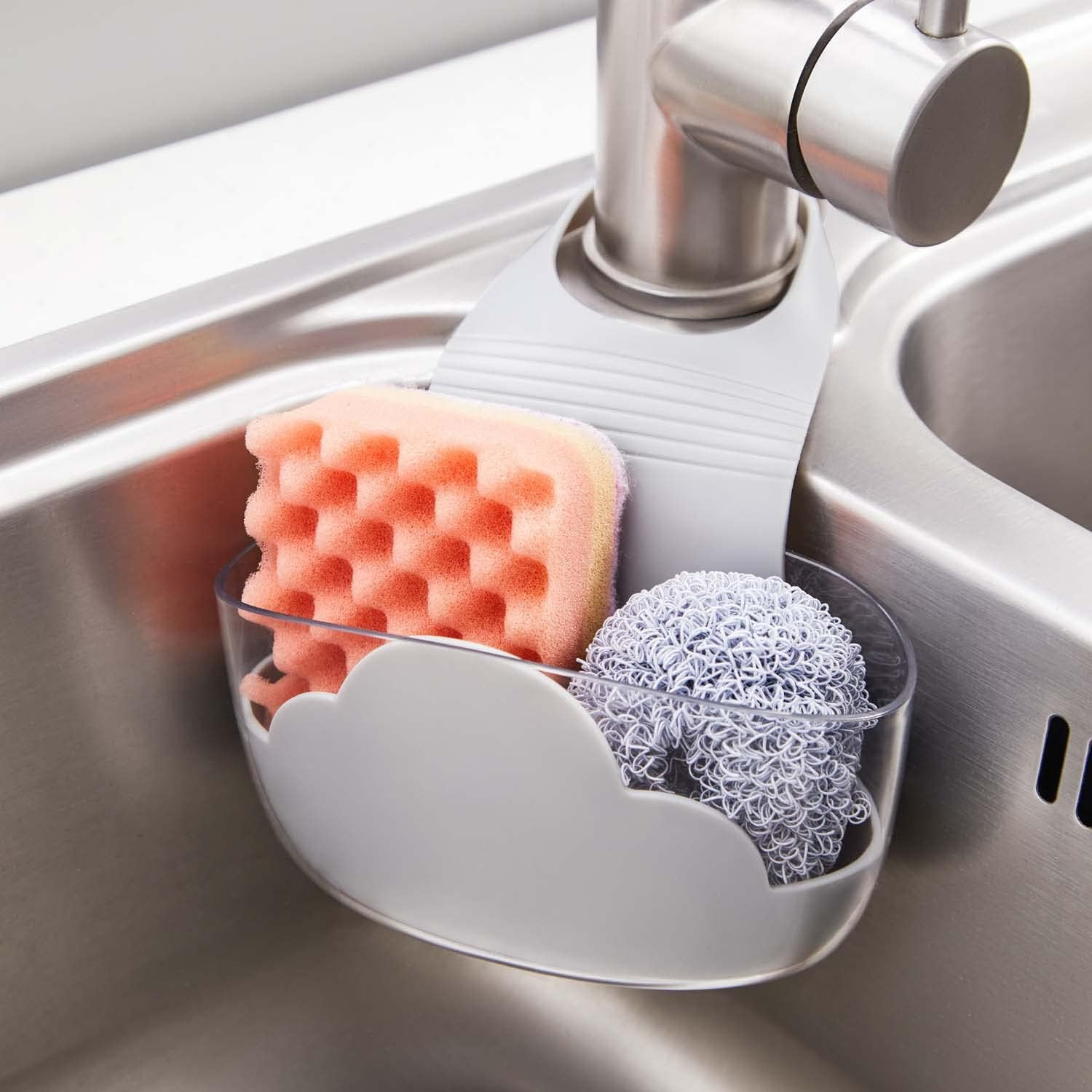 Adjustable Cloud Hanging Sink Caddy Sponge Holder Kitchen Organizer-image