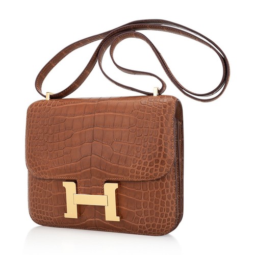 Hermes Constance 18 Mini III Mirror Bag Gold Matte Alligator Gold Hardware - Picture 4 of 14