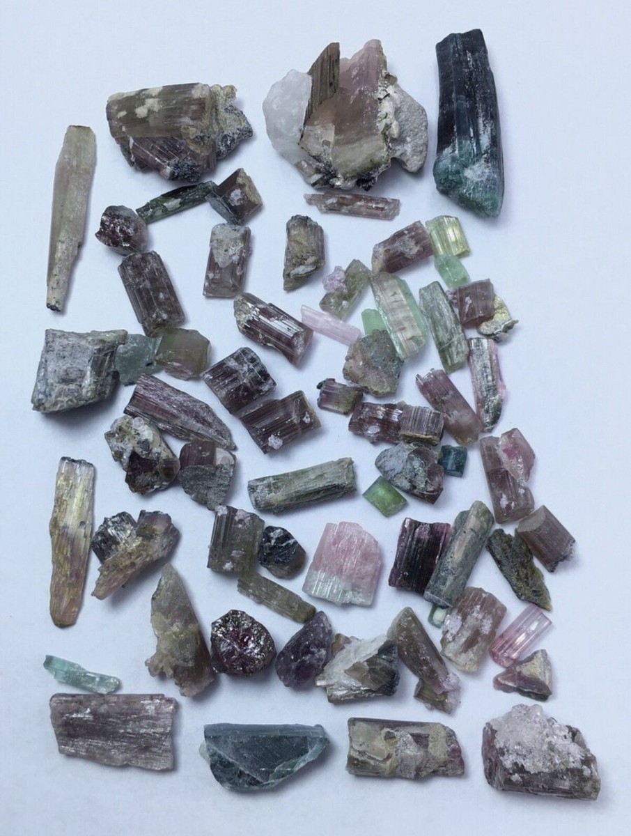 Aesthetic Multi Colour Tourmaline Rough Crystals From Afghanistan