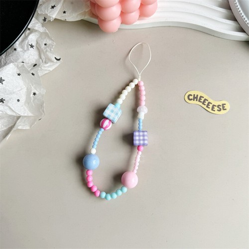 Colored Bead Phone Strap Bag Pendant Chain Short Antilost Phone Lanyard Keychain - 第 8/20 張圖片