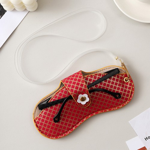 Portable Hanging Wrist Glasses Storage Bag PU Leather Sunglasses Case Protective - Picture 7 of 13
