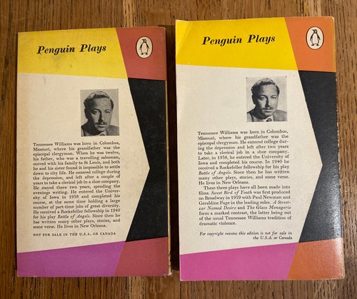 Cat on a Hot Tin Roof - Streetcar by Tennessee Williams UK Penguin 2 PB Set - Picture 2 of 10