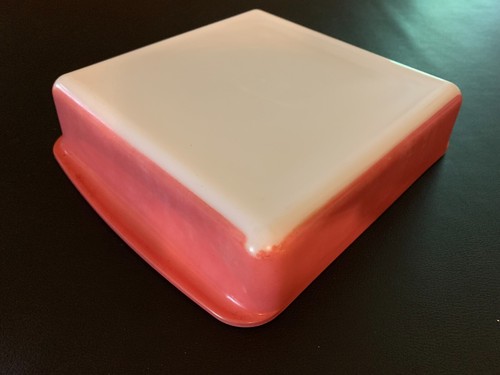 Cazuela cuadrada vintage vibrante rosa flamenco Pyrex 8 pulgadas #222 - Imagen 2 de 6