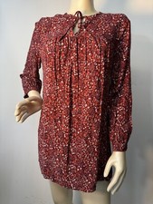 Reformation Jeans  Red Floral Long Sleeve Cotswold Tunic  dress Size S