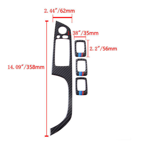 Juego de molduras de panel de interruptor de ventana de fibra de carbono para BMW Serie 3 E90 E92 E93 20052012 - Imagen 2 de 7