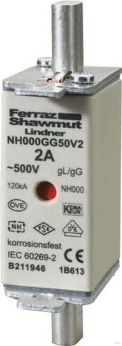 Mersen NH-ZERO-Sicherungseinsatz 50A,Gr 000,AC500V 1B651.