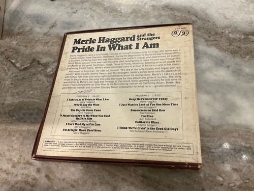 MERLE HAGGARD REEL TO REEL TAPE PRIDE IN WHAT I AM 1969 CAPITOL YIT 168 3 3/4IPS - Foto 3 di 3