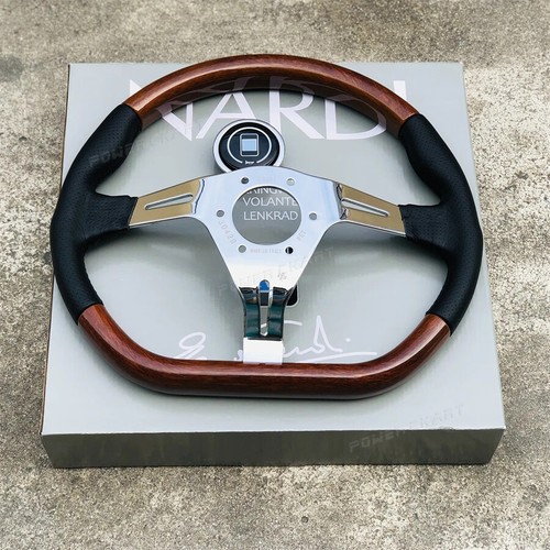 Volante de madera con radios para juego deportivo de carreras universal en forma de D JDM de 14 pulgadas - Imagen 11 de 13