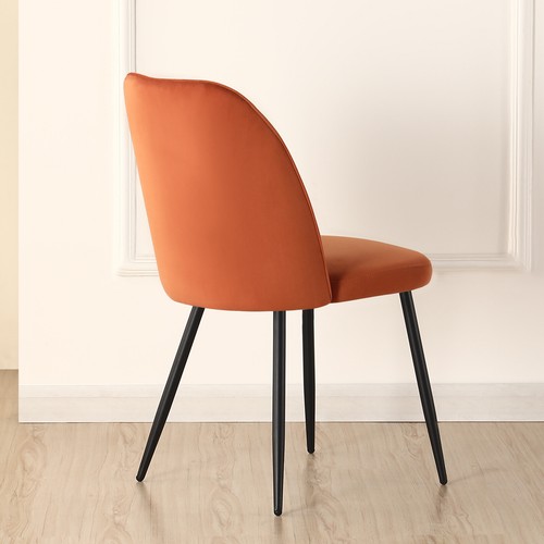 Set of 2,4,6 Velvet Suede Dining Chairs Upholstered seat Ergnomic with Metal Leg - Picture 60 of 164