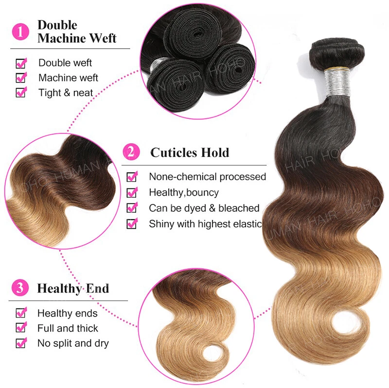 Extensiones de cabello humano virgen extra gruesas 3 paquetes/300G trama tejida EE. UU. Foto 2 de 4