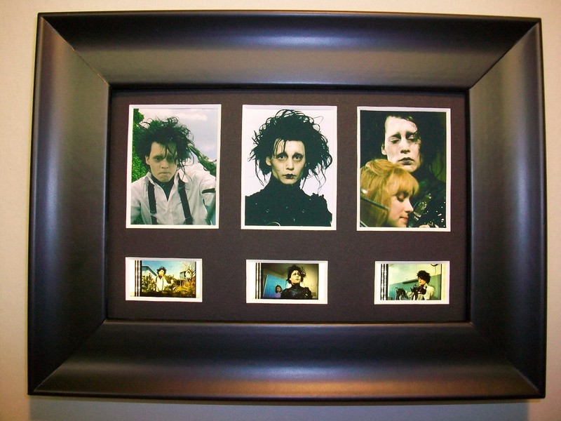 EDWARD SCISSORHANDS Framed Trio Movie Film Cell Memorabilia Collectible gift