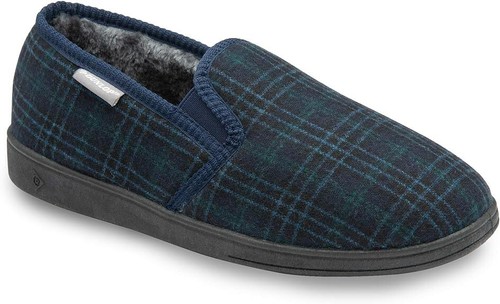 Dunlop Mens Slippers Twin Gusset Felt Upper Fur Lined Memory Foam Sizes 7-12 - Picture 9 of 44