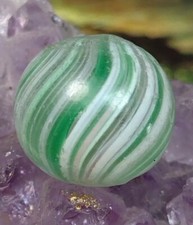 Gorgeous EOD Pink Teal Green OnionSkin Antique Glass GERMAN MARBLE .60"