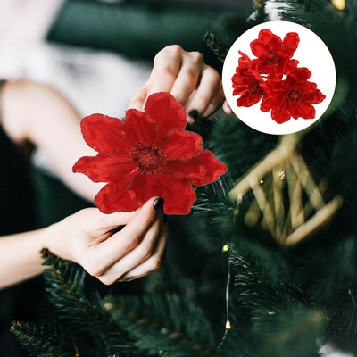 4 Pcs Weihnachtsbaum-Blumen-Arrangement Kleiner Mini-Weihnachtsstern  Knstlich | eBay