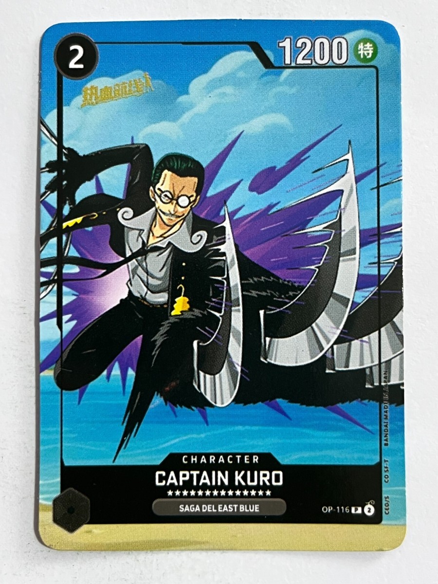 kuro one piece card game Mighty Enemies Captain leader parallel Mint japanmaster Official One Piece Trading Card featuring Kuro from the Aure Seas Seven series. 2024 ONE PIECE Card Game