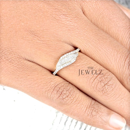 14K Gold 0.23 CT VS/F-G Diamond Wave Design Ring-Valentine's Day - Picture 5 of 5