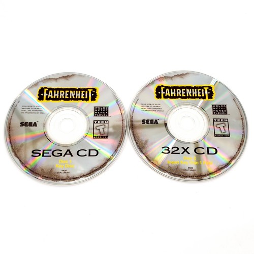 Fahrenheit (Sega CD/Sega 32X CD, 1995) Discs Only Tested & Works
