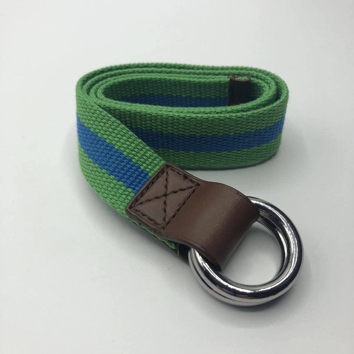GapKids Green Blue Stripe Fabric Canvas Belt Length 26