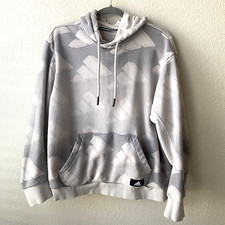 Adidas Mens Sweatshirt Size Medium Hooded Pullover Beige Gray SW09