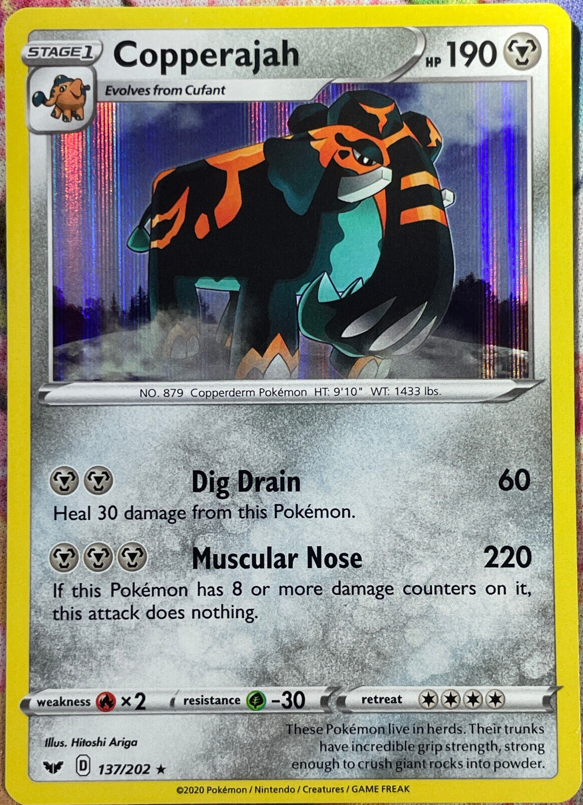 Copperajah Holo Rare - 137/202 - Sword & Shield Base Pokemon 2020