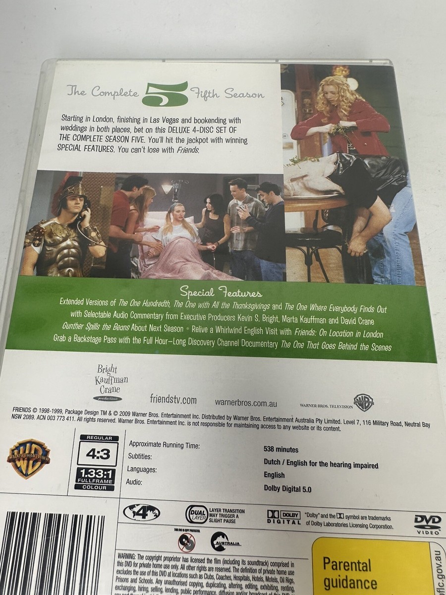 Friends : Season 5 (Box Set, DVD, 1998) for sale online | eBay