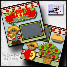 APPLE PICKING fall harvest pie premade scrapbook pages paper printed CHERRY 0104