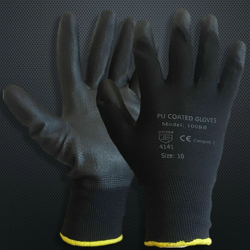 24 Paires GANTS 100 % ENDUITS DE PU SÉCURITÉ VÊTEMENTS DE TRAVAIL CONSTRUCTEURS MÉCANICIEN INDUSTRIEL