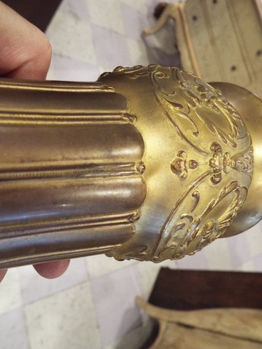 19TH CENTURY PAIR FRENCH DORE BRONZE GOLD GILT ART NOUVEAU VICTORIAN VASES - Picture 6 of 8