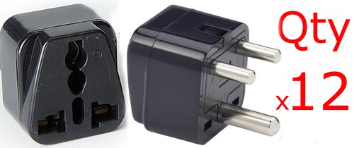 X12 Indien 3-Pin Rundstecker Adapter Typ D Universal auf Indian Style Steckdose - Bild 1 von 3