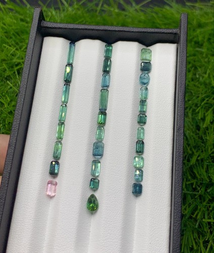 13.20 Carats Natural Tourmaline Faceted Loose Gemstones Lot From Afghanistan - Picture 4 of 7