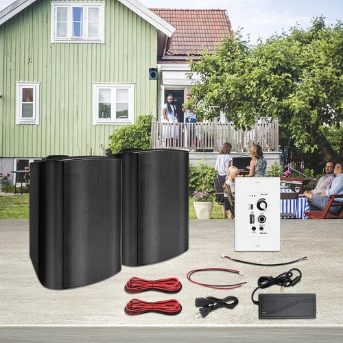 Altavoces exteriores Herdio 5,25" + Amplificador Bluetooth de montaje en pared estéreo de graves IPX4 - Imagen 8 de 31