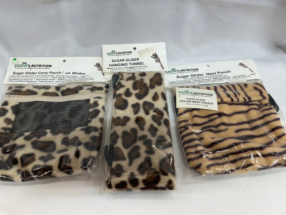 3 Pc Exotic Nutrition Sugar Glider Carrying & Nest Pouches 3 Pc Exotic Nutrition Sugar Glider Carrying & Nest Pouches