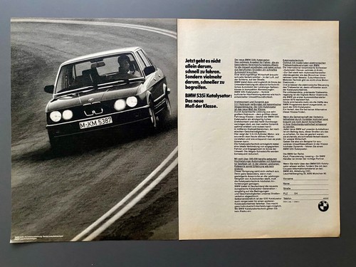 BMW 535i Katalysator E28 Oldtimer Original 1985 Vintage Advert Werbung Reklame