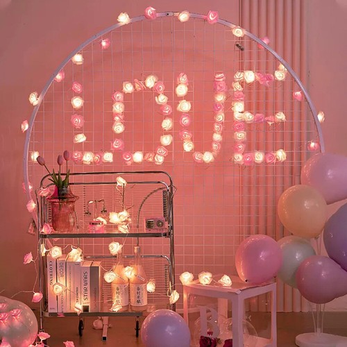 LED Rose Flower Fairy String Lights Battery Operated Garland Party Indoor Decor - Picture 11 of 23