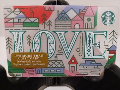 STARBUCKS GIFT CARD 2017 '' LOVE ''NICE MESSAGE ~MINT~A WORK OF ART GREAT PRICE