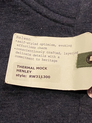 NWT Relwen Thermal Mock Henley 1/4 Button Mock Neck Pullover Sweatshirt Womens S - Bild 7 von 7