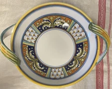 Deruta Italy Signed Gialletti Giulio 12" Hand Painted Salad Bowl