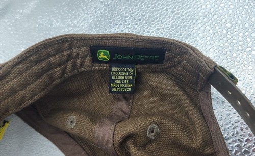 Gorra de sombrero John Deere marrón bordada nueva con etiquetas - Imagen 7 de 7
