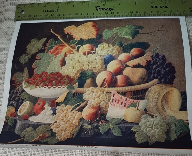 PRINTS W.C. CO. TYRONE PA. 1925 Alfarata Fruit fruit bounty vibrant colors PRINTS W.C. CO. TYRONE PA. 1925 Alfarata Fruit fruit bounty vibrant colors