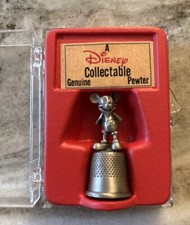 Vintage Disney Collectible Genuine Pewter Mickey Mouse Thimble 1.5 Inch Tall EUC