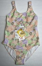 NWT Girls ROXY 10 Pastel Textured Floral 1pc Swimsuit Bathing All About Sol 50