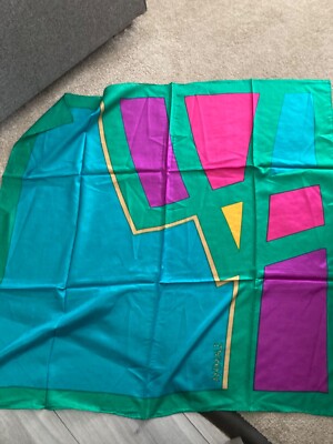 1987 Vintage ANIMALE Duft Seidentuch, Jewel Bright Geometric Neu, sehr selten