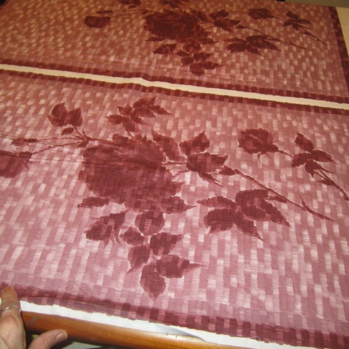 45cm x 92cm Vintage Cotton Sewing Fabric 1950s Retro Giant Rose Border Print - Picture 2 of 4