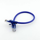10pcs Network Cable Cat5E RJ45 Patch Cable Ethernet Internet Lan Cord Blue 20cm