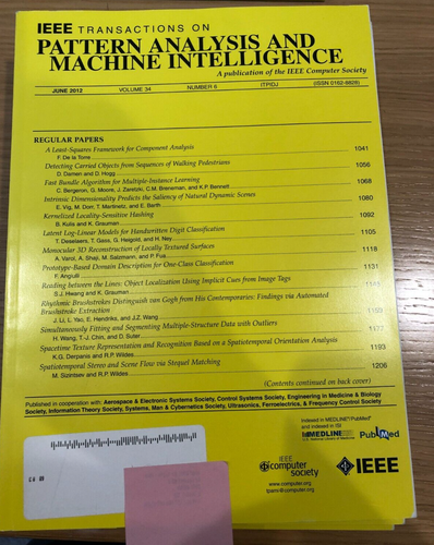 IEEE TRANSACTIONS on PATTERN ANALYSIS and MACHINE INTELLIGENCE 2012 * Full Year - Foto 8 di 13