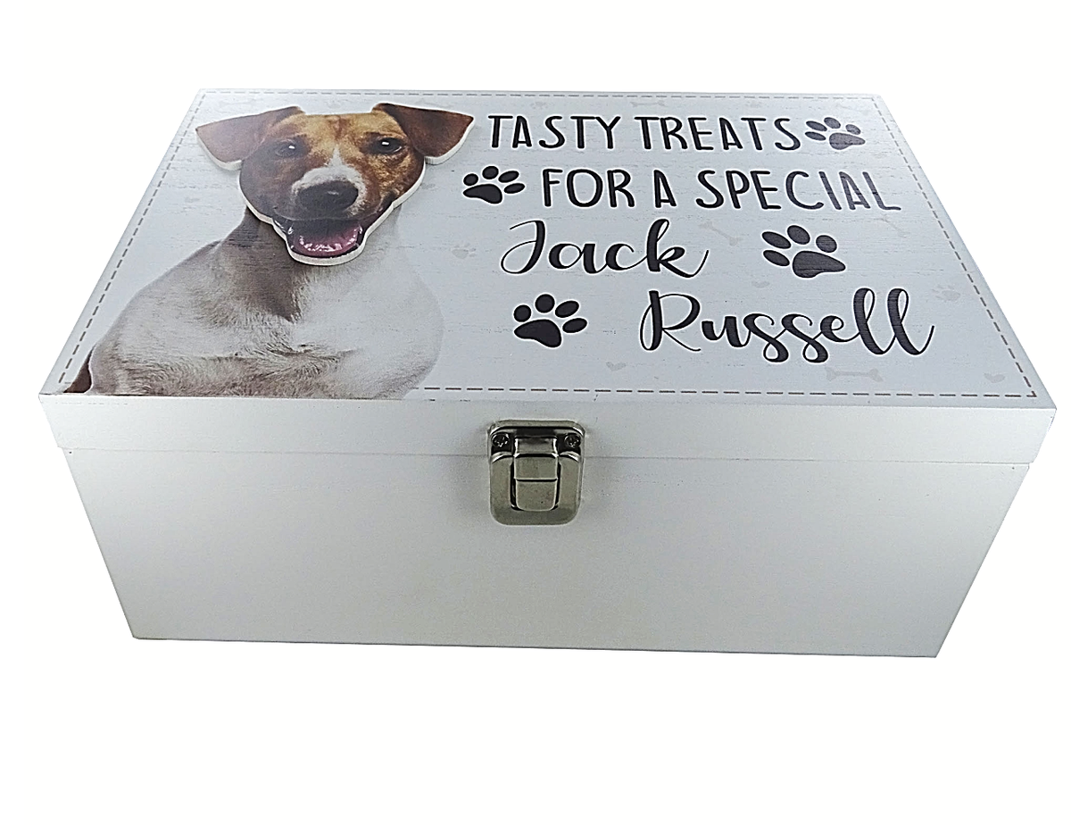 Jack Russell Terrier Treat Box wooden food storage box container