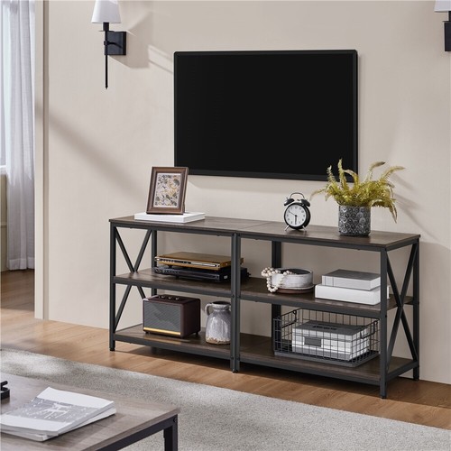 Industrial TV Stand for 65 Inch TV, Entertainment Center for Living Room Bedroom - Picture 18 of 19